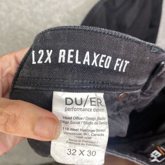 DU/ER L2X Relaxed Fit Stretch Black Denim Jeans Men’s Size 32x30 - Picture 9 of 13